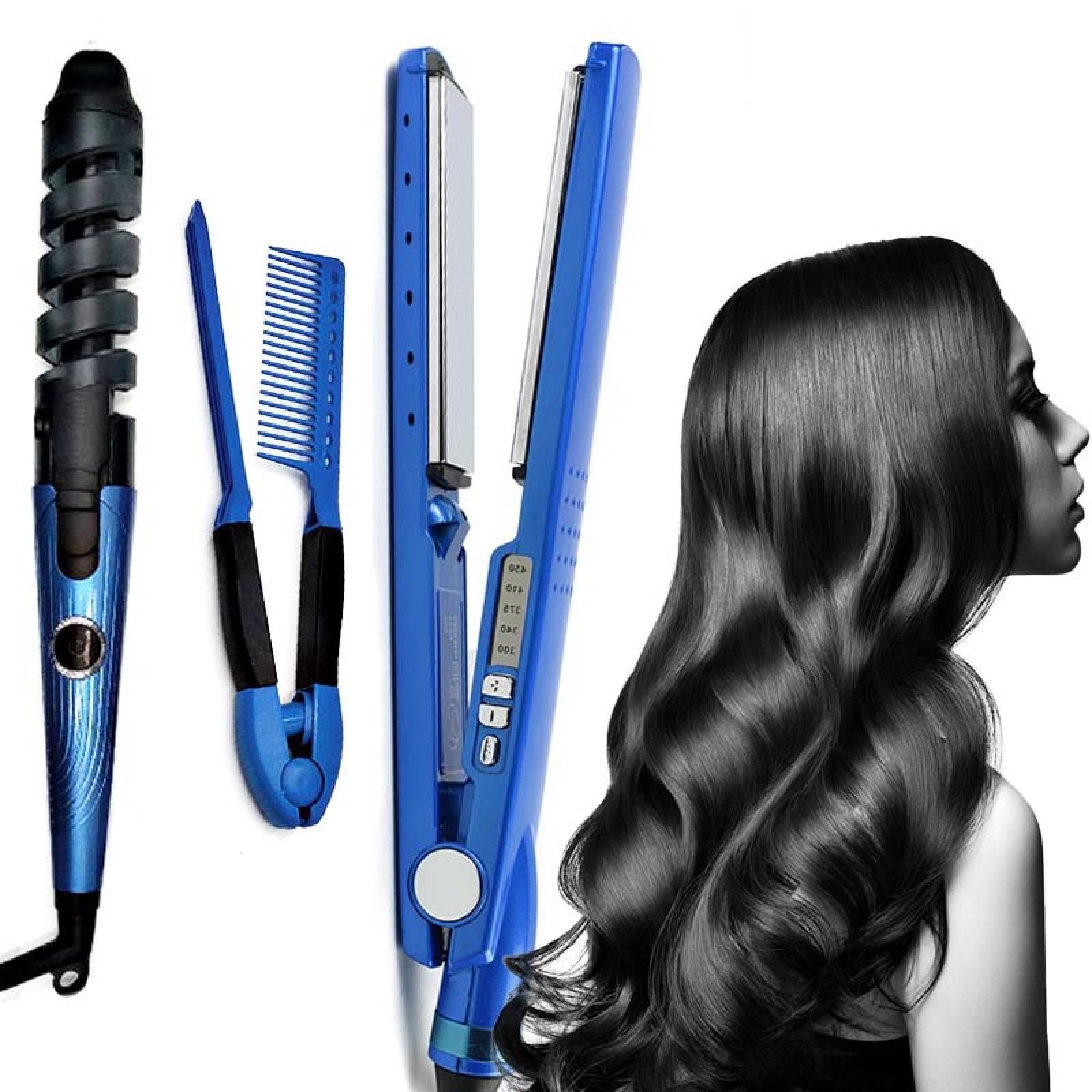 Combo Plancha Cabello Digital rizador Pe